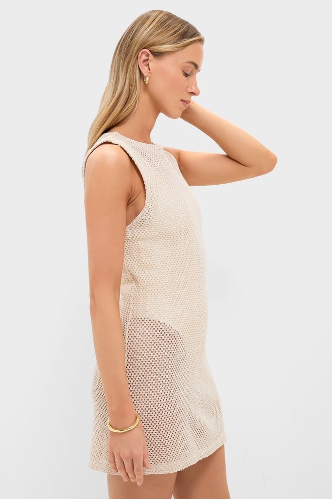 Natural Mistral Net Mini Dress