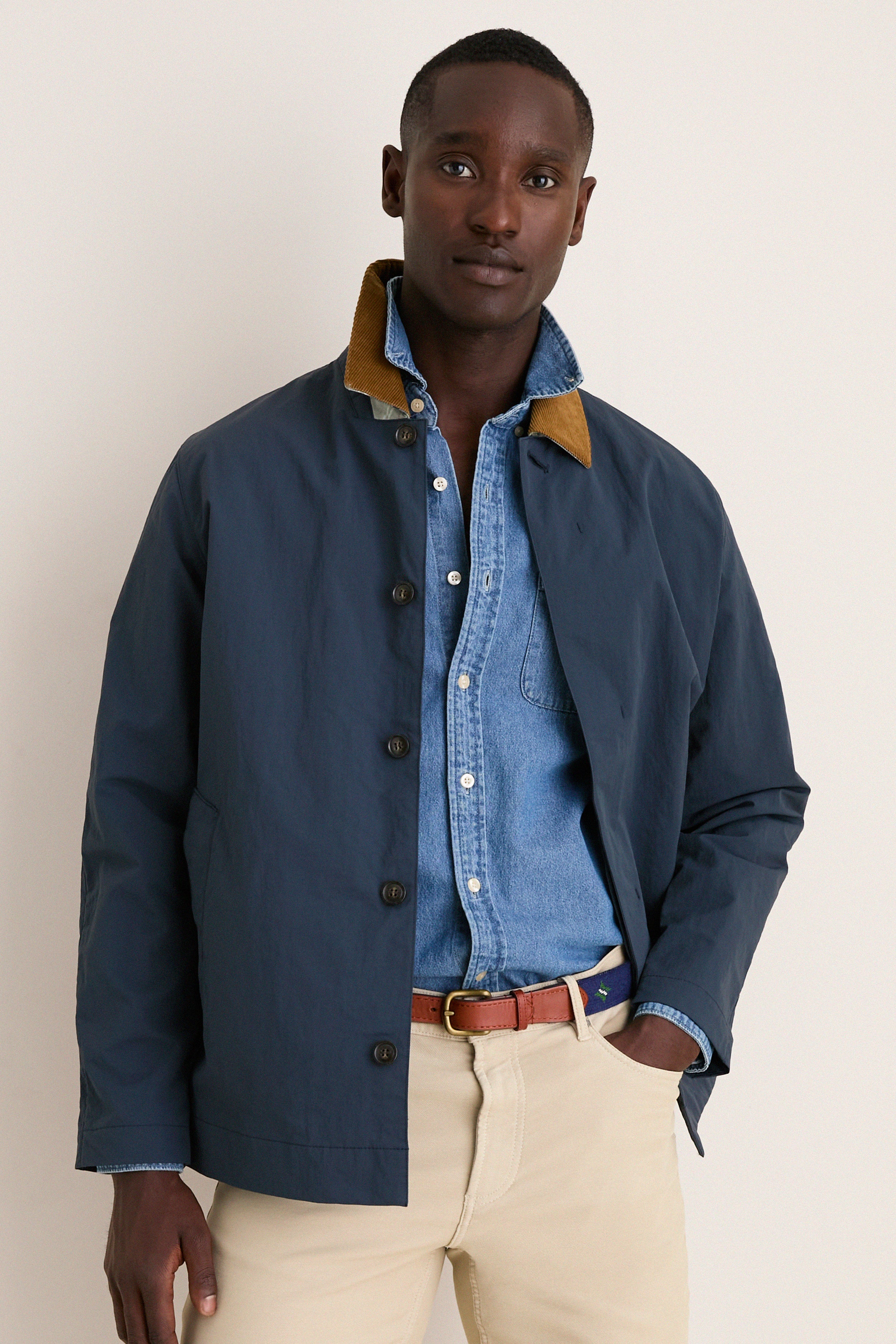 Men's Navy Short Rokig Showerproof Jacket