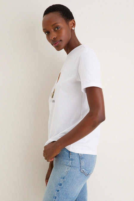 White Barbour Dog  Bedale Graphic T-Shirt