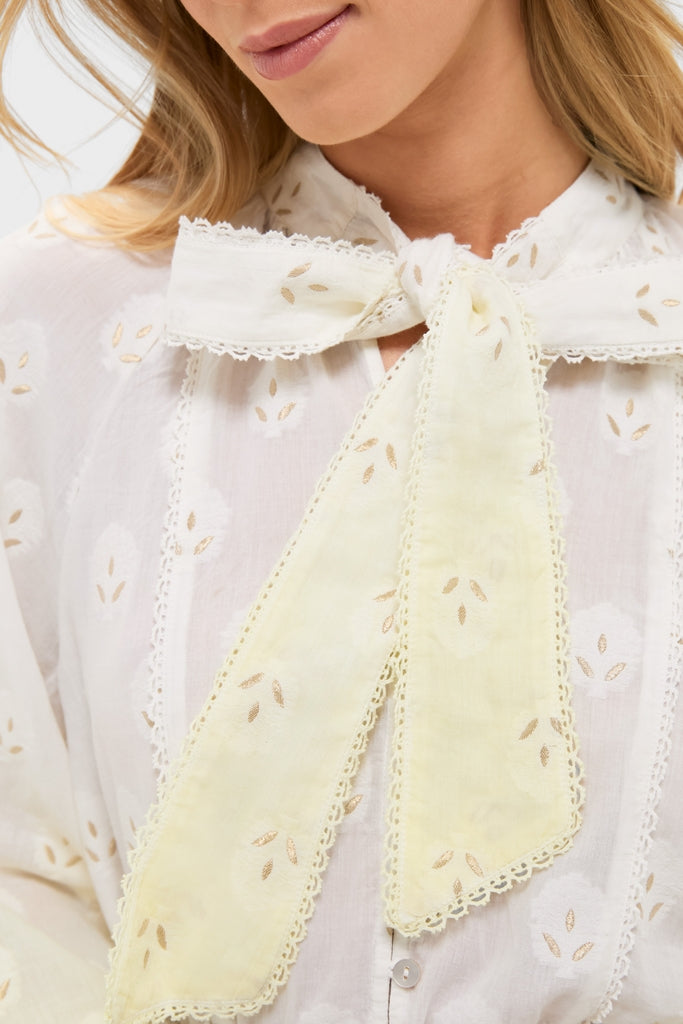 Limoncella Vespara Wide Sleeve Maxi Smock Dress