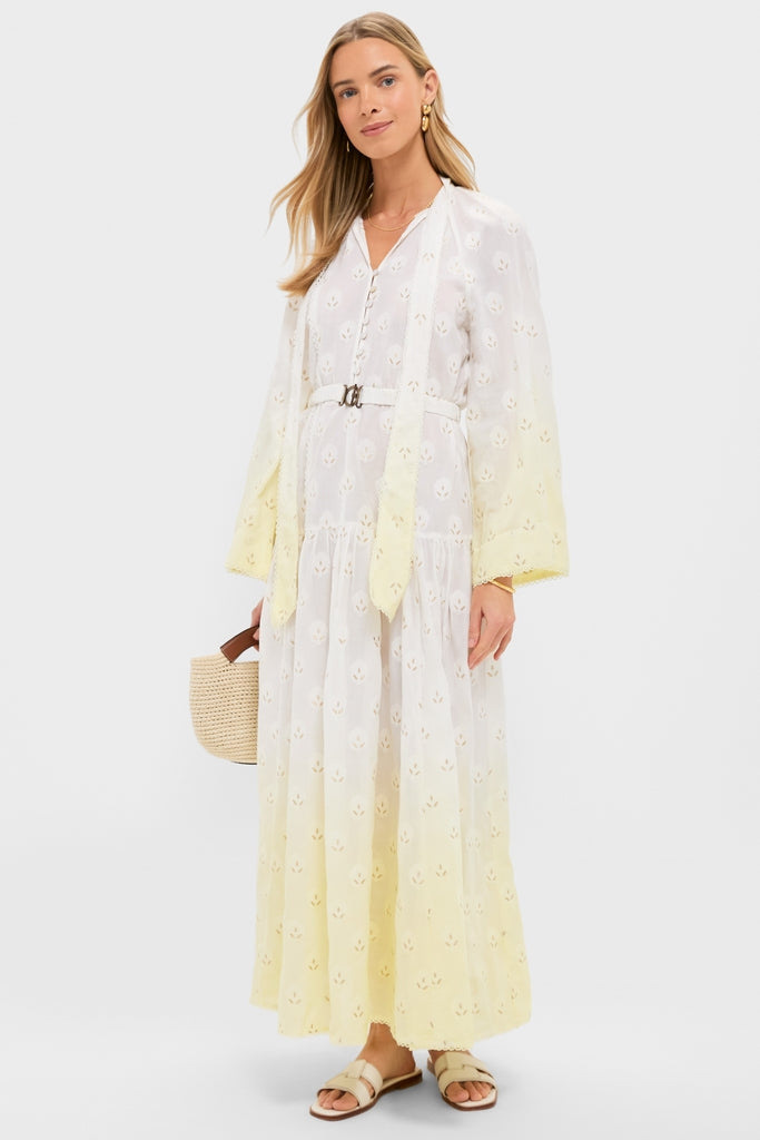 Limoncella Vespara Wide Sleeve Maxi Smock Dress