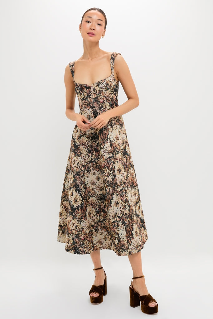 Clea Mirelle Jacquard Zinnia Midi Dress Mirelle Jacquard / S