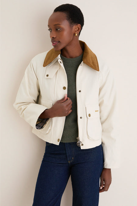 Light Pearl Cropped Beadnell Casual Jacket
