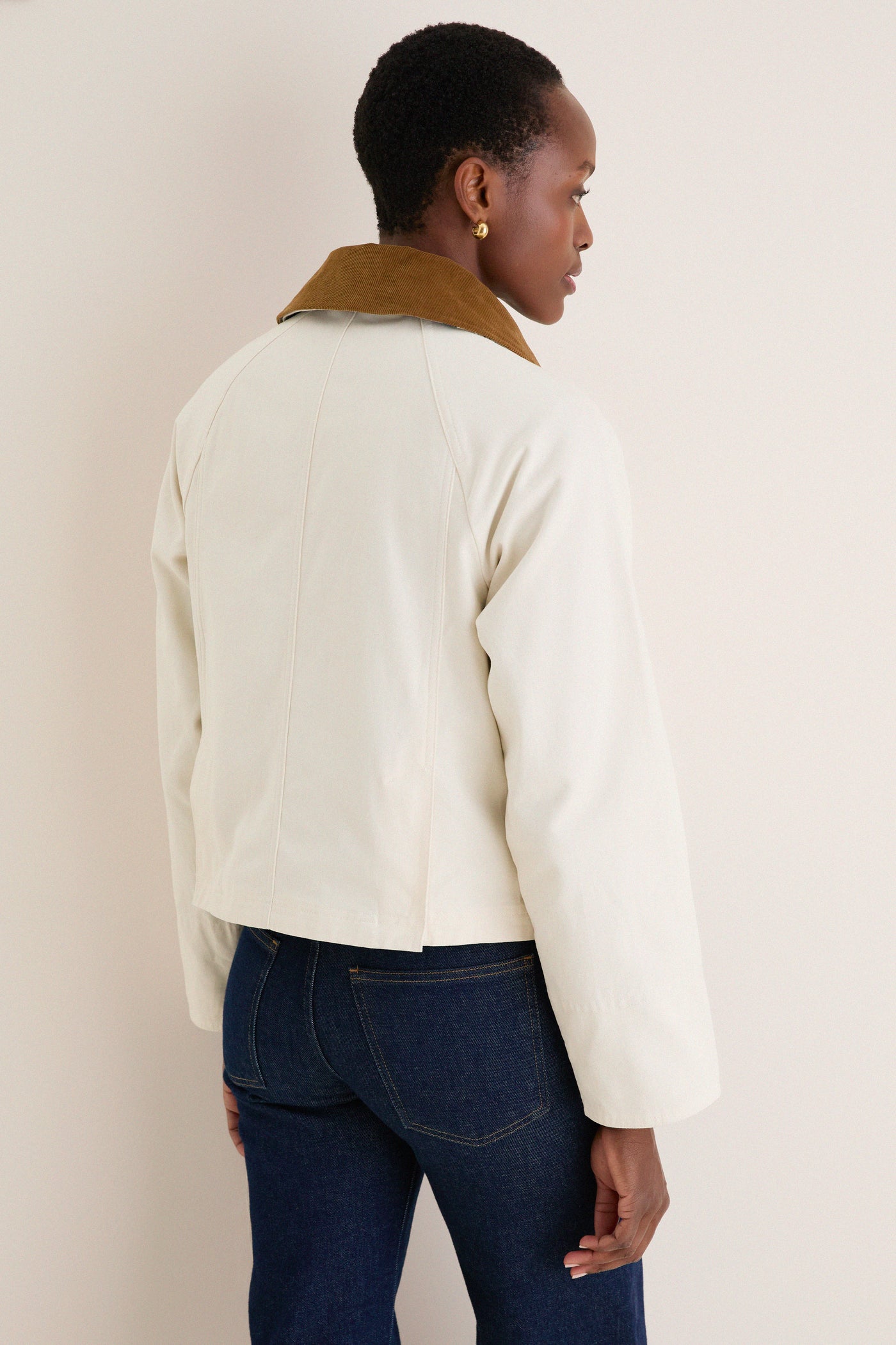 Light Pearl Cropped Beadnell Casual Jacket