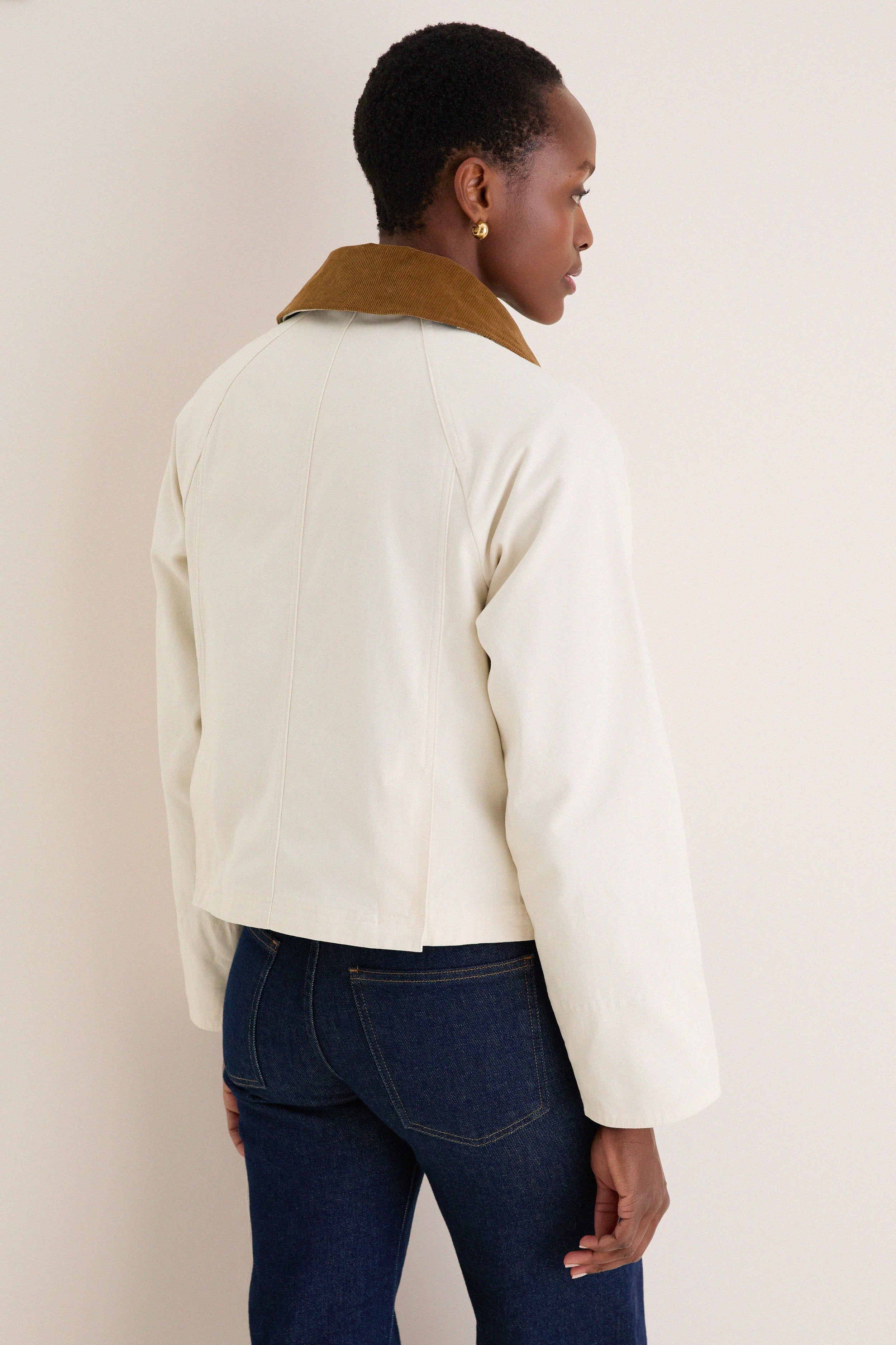 Light Pearl Cropped Beadnell Casual Jacket