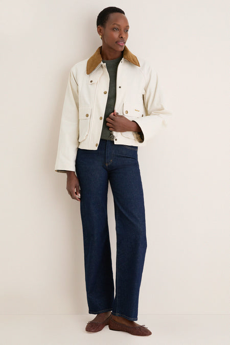 Light Pearl Cropped Beadnell Casual Jacket