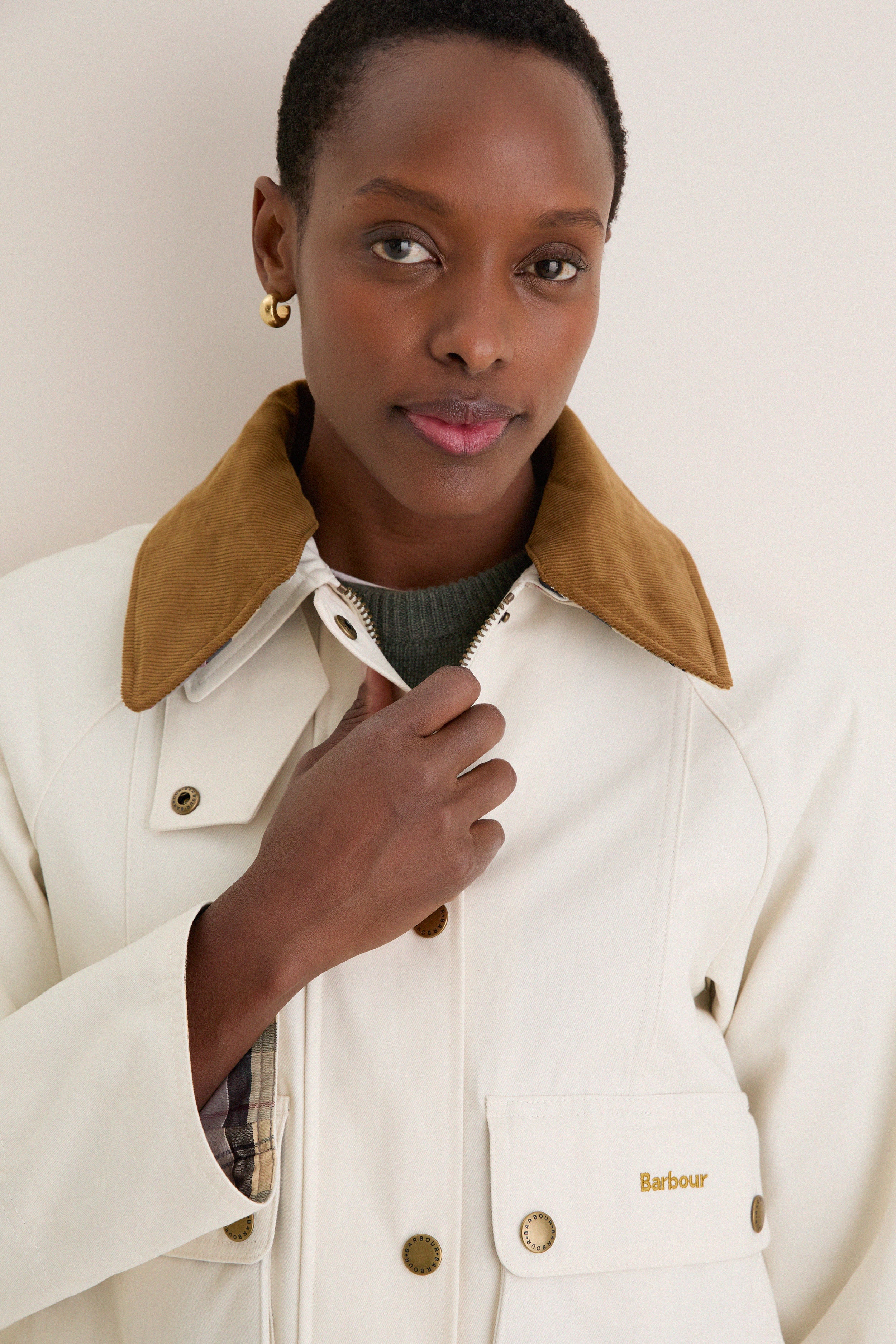 Light Pearl Cropped Beadnell Casual Jacket | Barbour