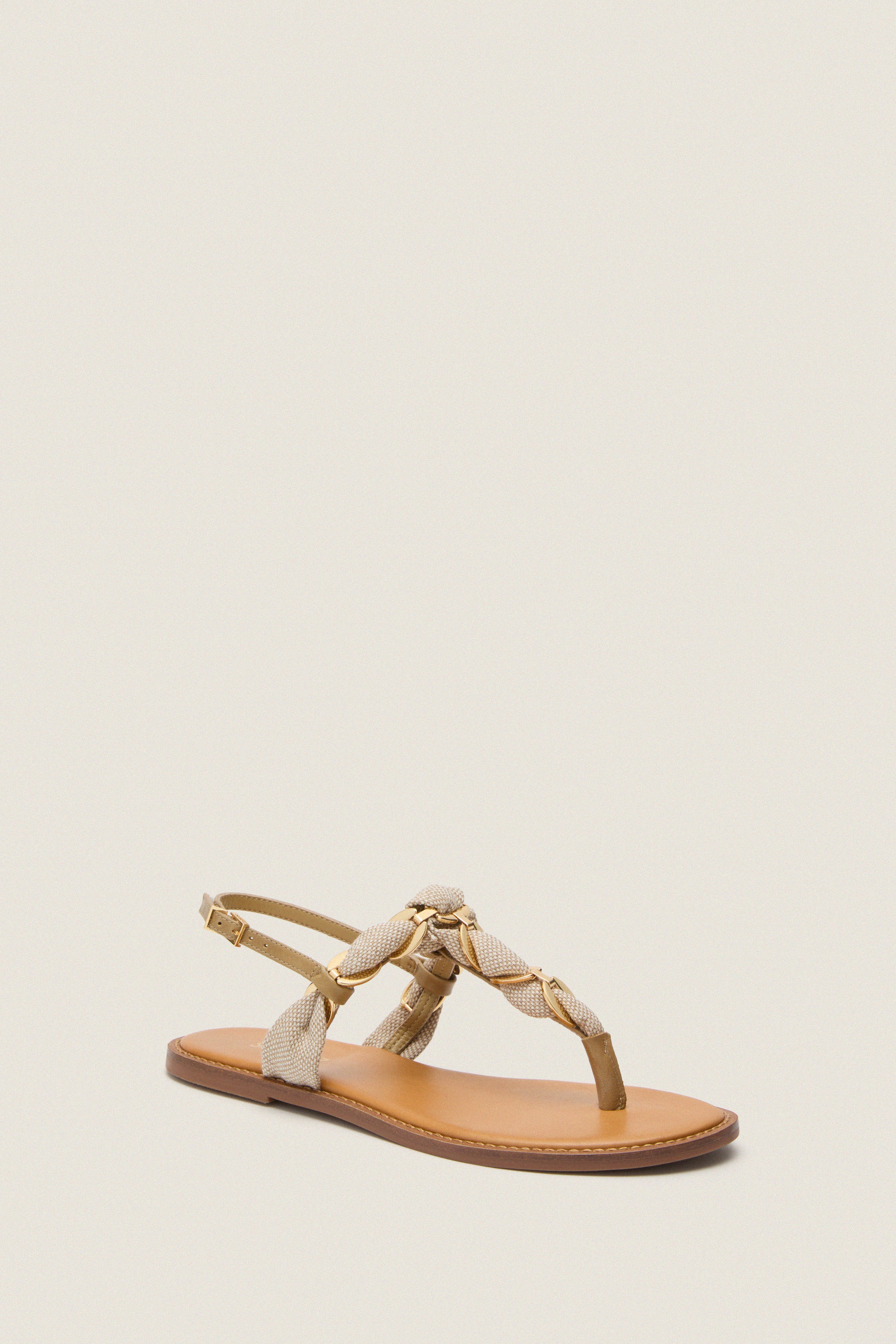 Light Wood Camellia Sandals