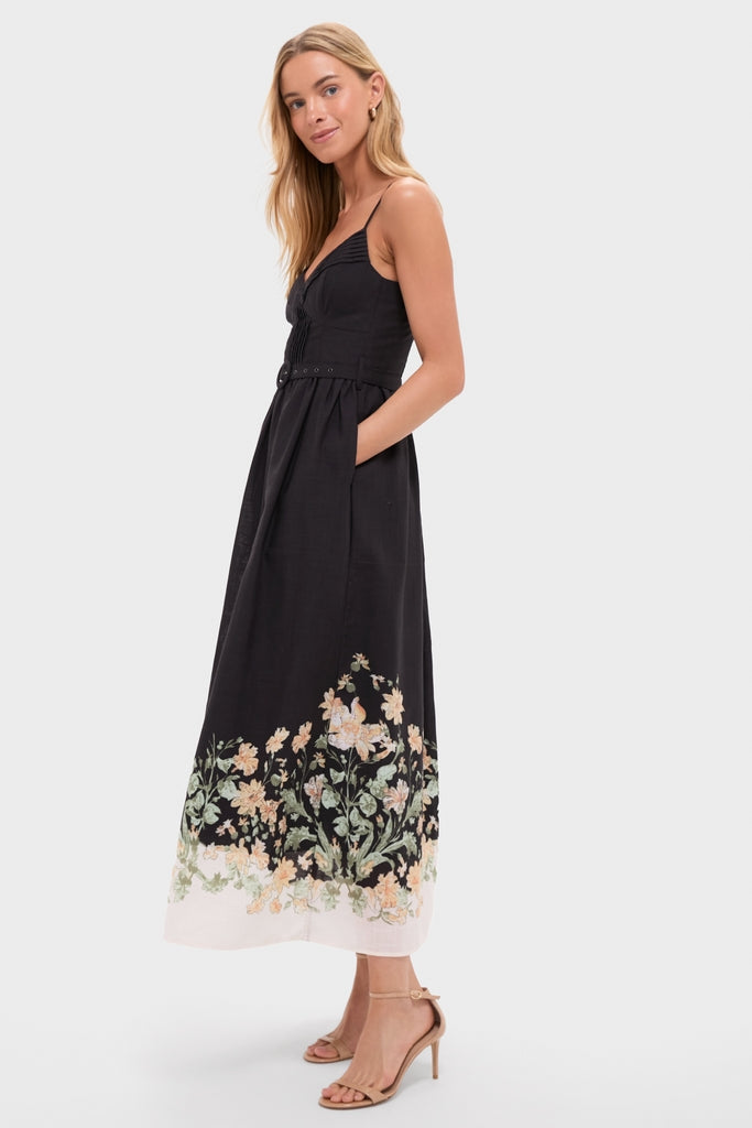 Black Ginger Olive Iris Midi Dress