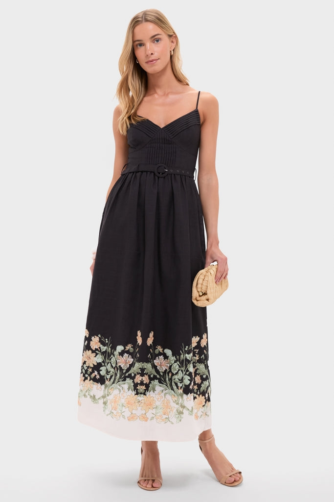 Black Ginger Olive Iris Midi Dress