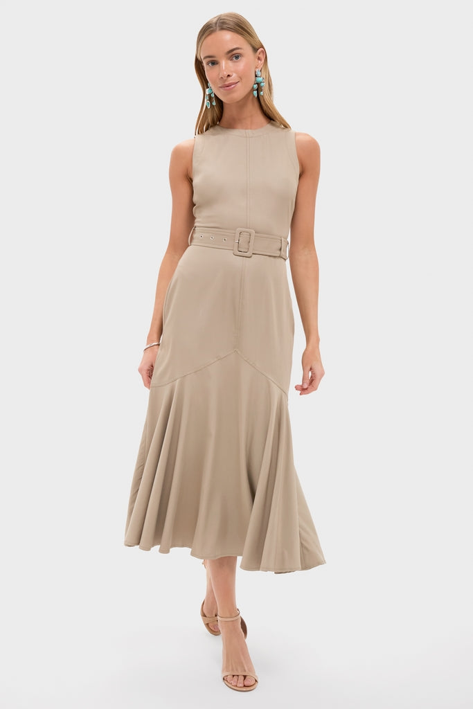 Khaki Autumn Midi Dress