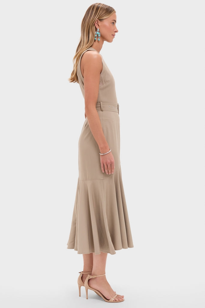 Khaki Autumn Midi Dress