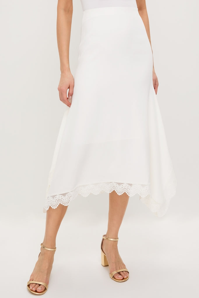 Ivory Pencil Midi Skirt