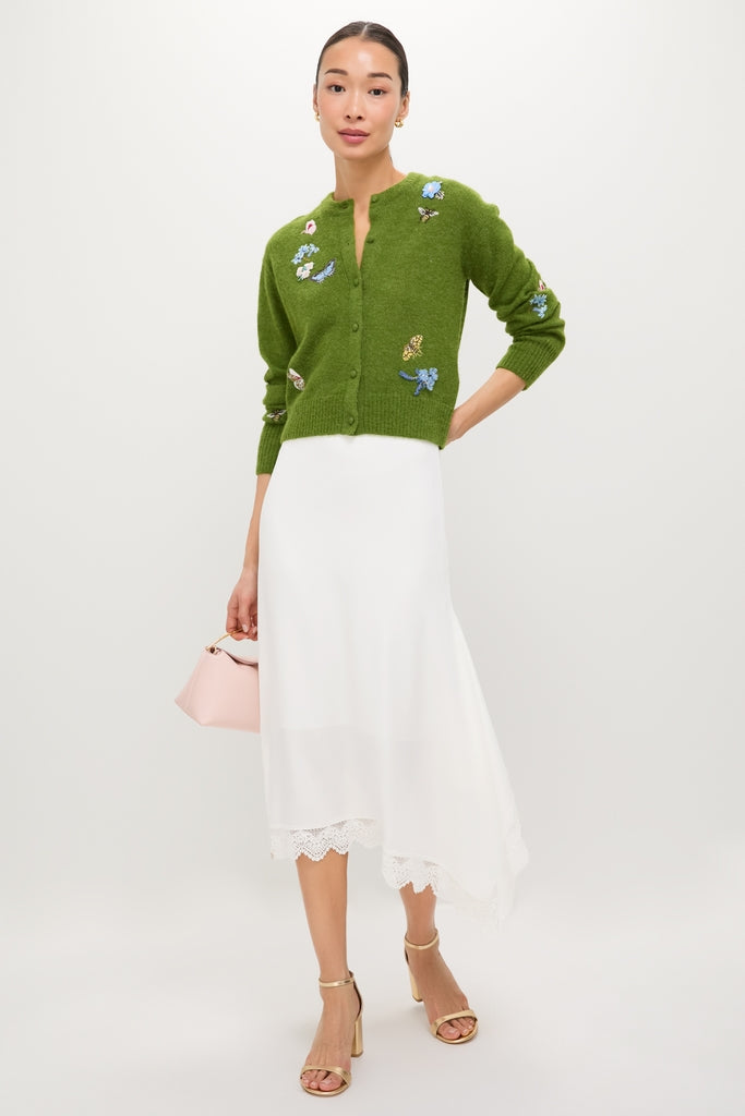Ivory Pencil Midi Skirt