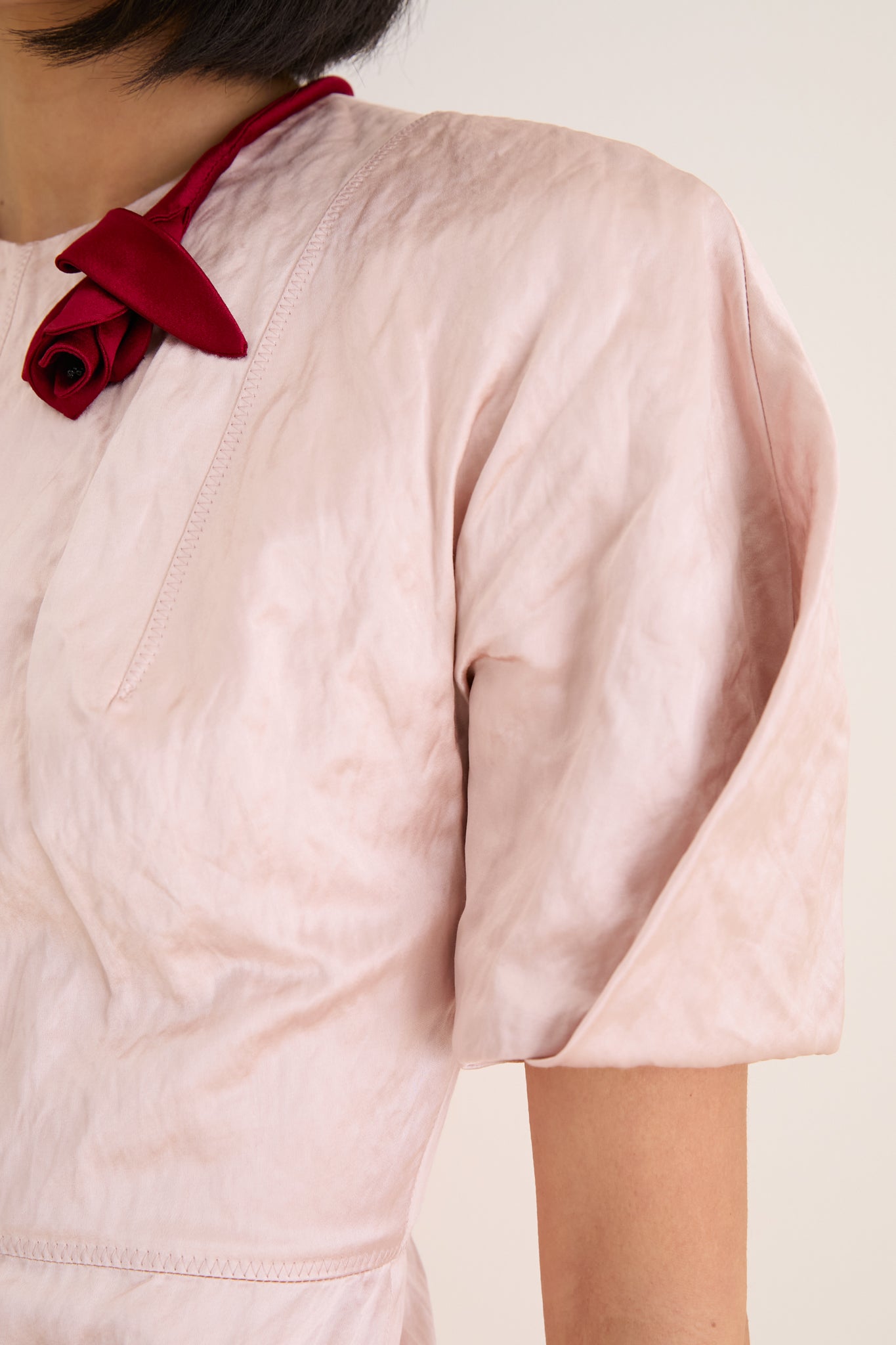 Cameo Pink Short Sleeve Midi Cocktail Dress