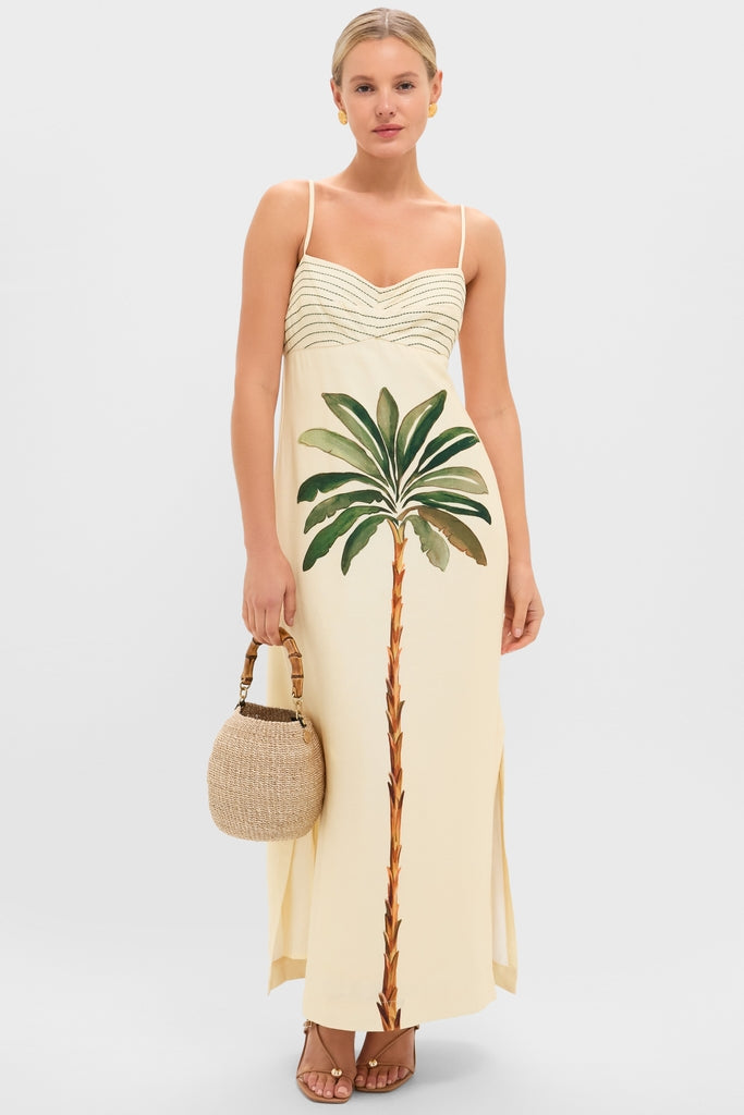 maxi tropical print dress Women's Walking Tall Tropical Print Maxi Dress in Green
