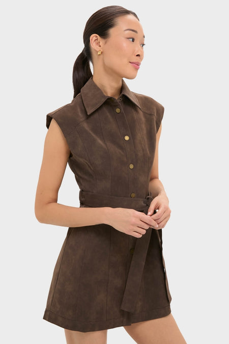 Brown Suede Miller Mini Dress