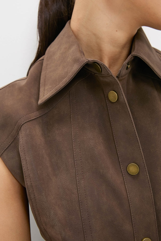 tuckernuck brown suede dress Tuckernuck Buck Vegan Suede Manon Dress Beige Suede / XXL main image 1