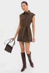 Brown Suede Miller Mini Dress