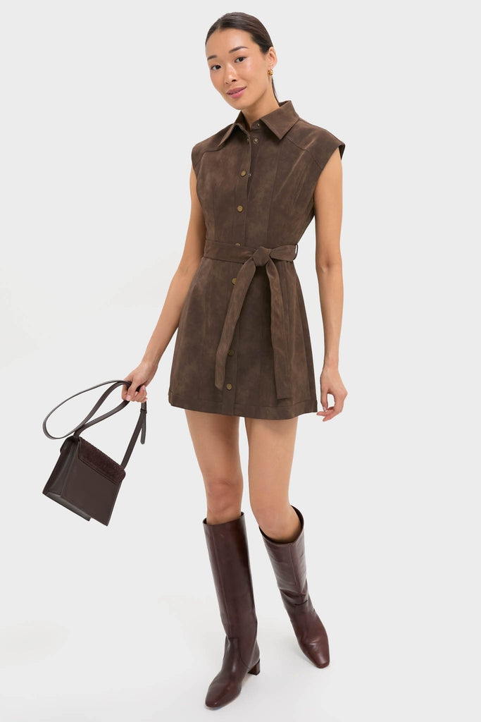 Brown Suede Miller Mini Dress | En Saison Brown Suede Miller Mini Dress | En Saison