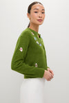 Apple Green Crew Neck Cardigan