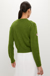 Apple Green Crew Neck Cardigan