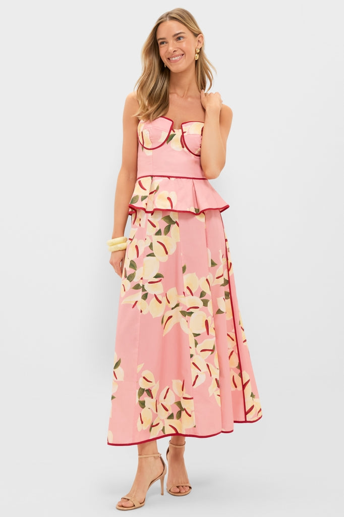 Anthurium Print Bustier Top