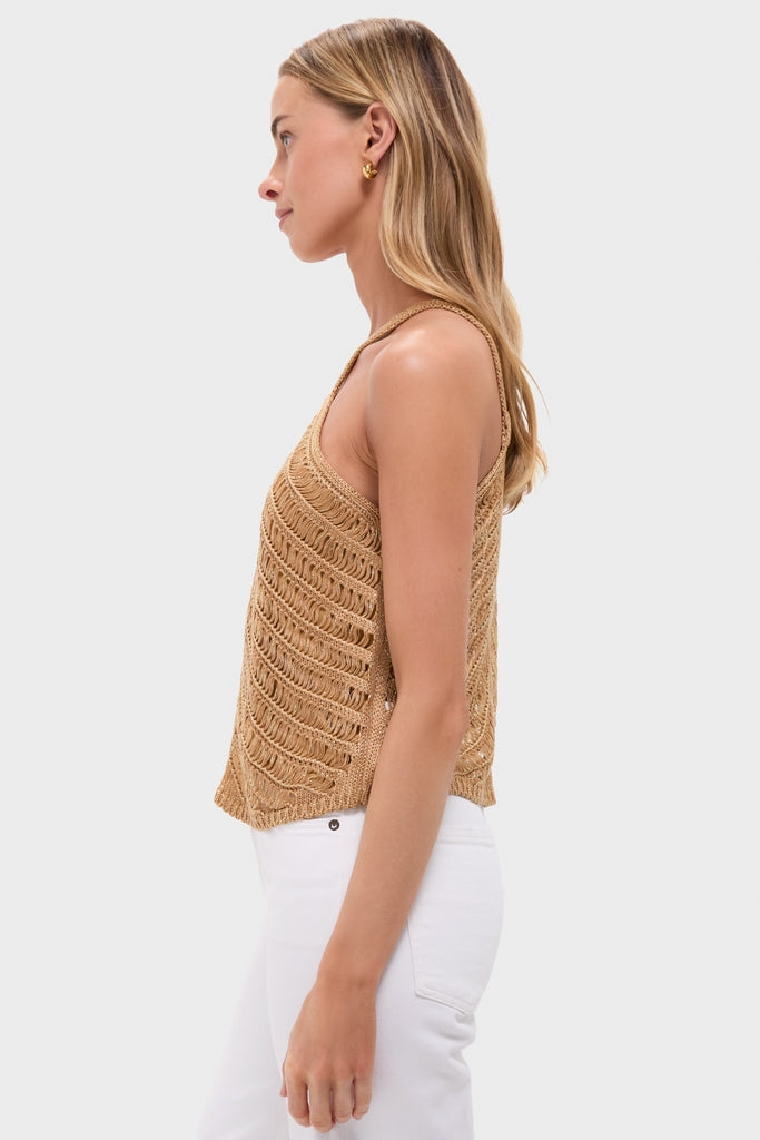 Gold Knit Halter Top