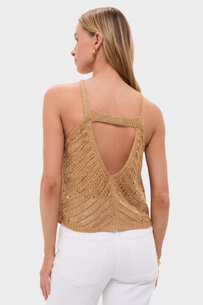 Gold Knit Halter Top