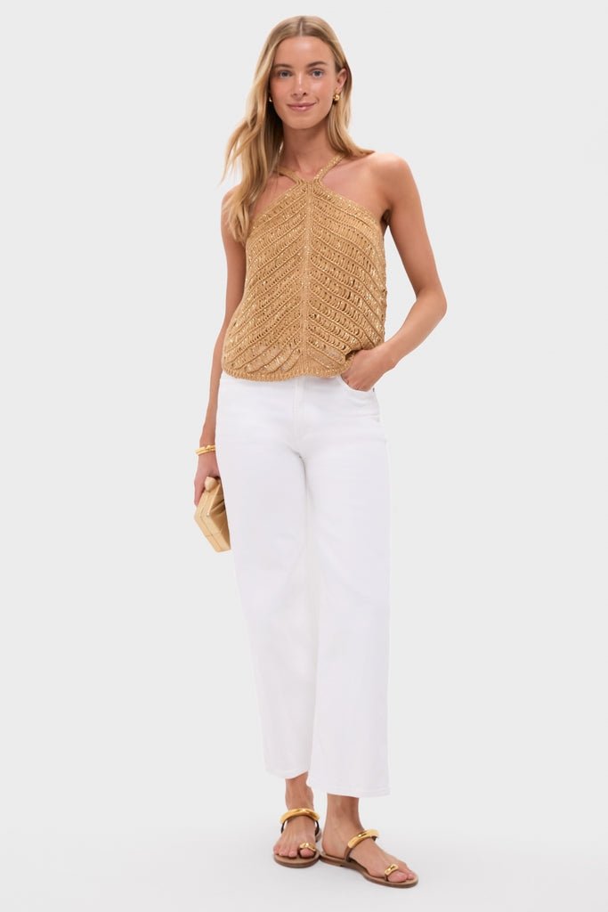 Gold Knit Halter Top