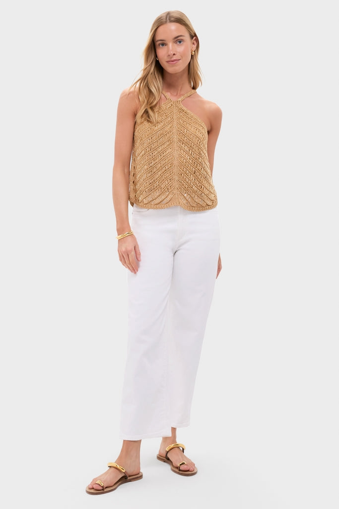 Gold Knit Halter Top