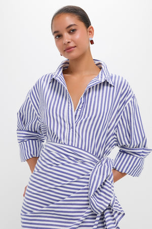 Stripe Blue and White Classic Button Down Shirt