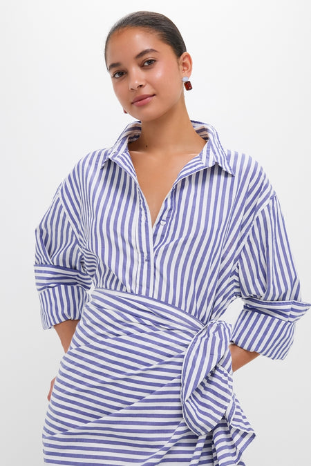 Stripe Blue and White Classic Button Down Shirt