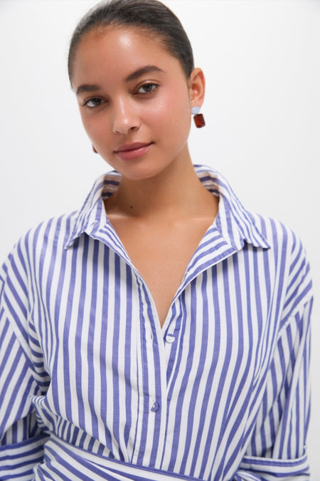 Stripe Blue and White Classic Button Down Shirt