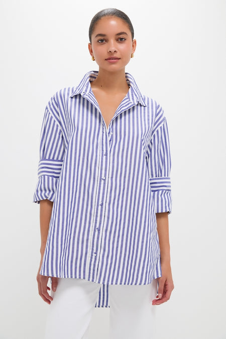 Stripe Blue and White Classic Button Down Shirt