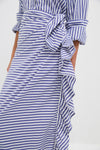 Stripe Blue and white Ruffle Power Pareo