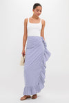 Stripe Blue and white Ruffle Power Pareo