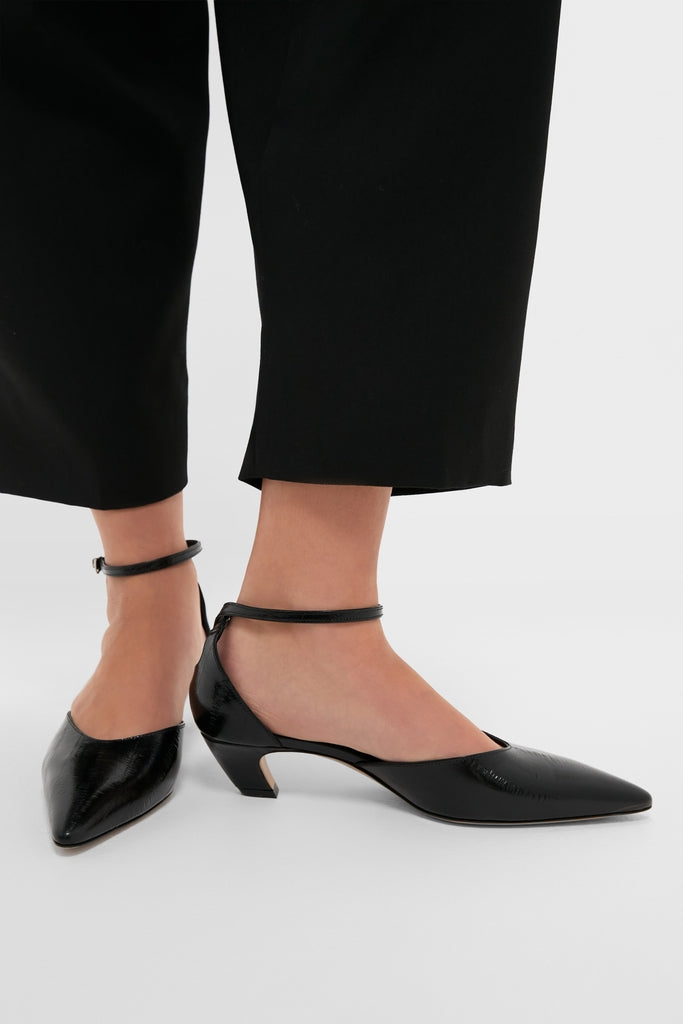 Black Victoria Kitten Heels