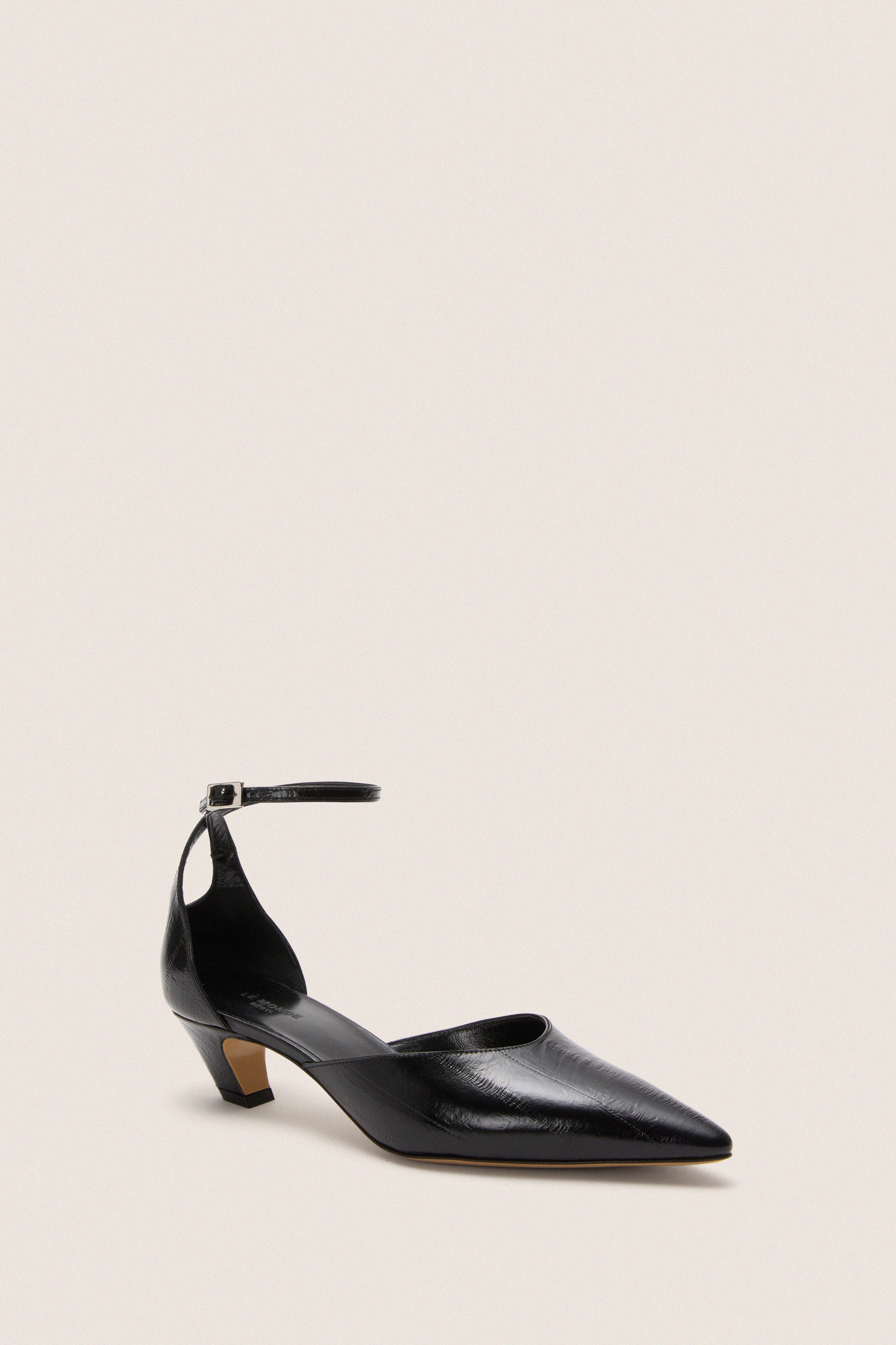 Black Victoria Kitten Heels