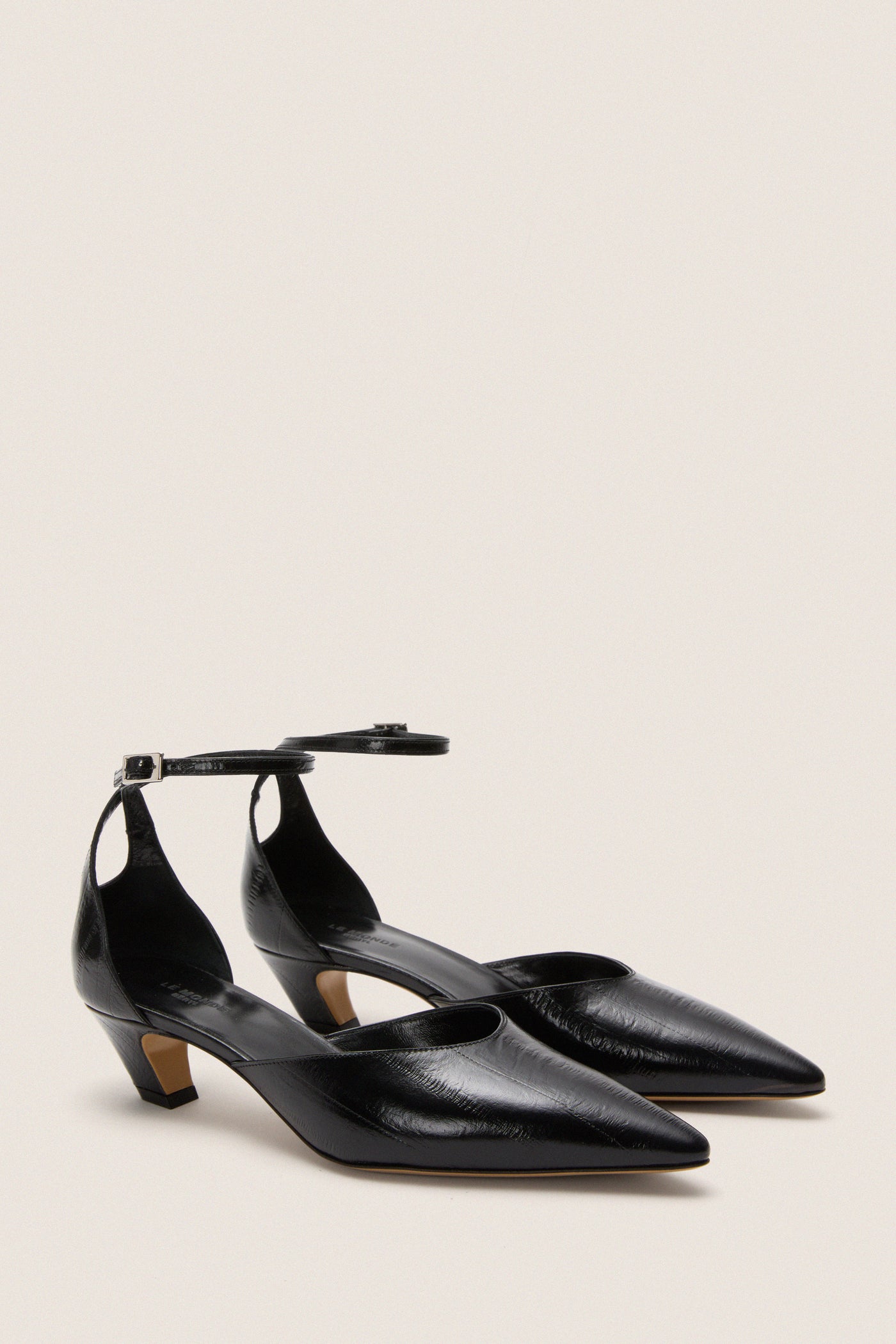 Black Victoria Kitten Heels