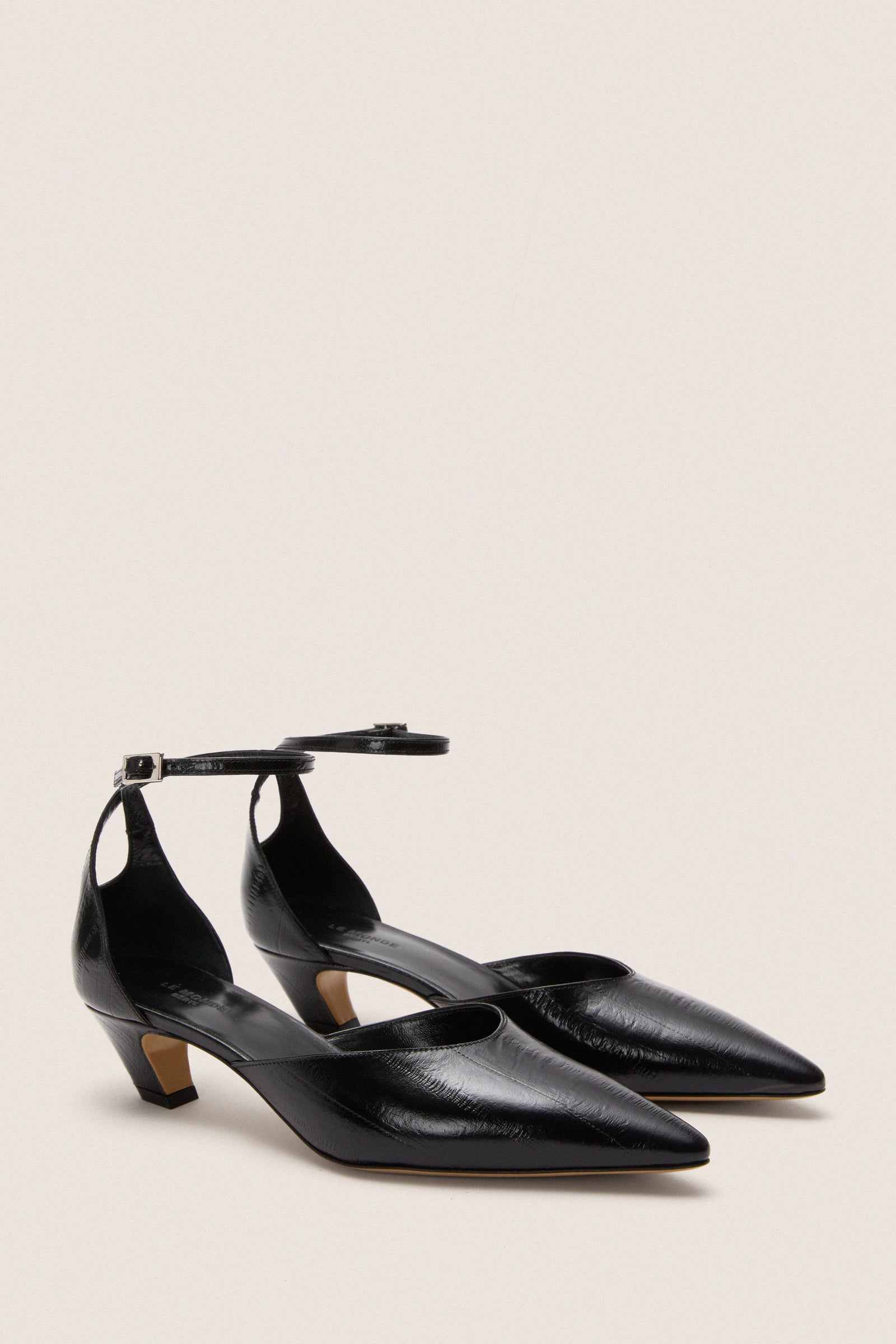 Black Victoria Kitten Heels