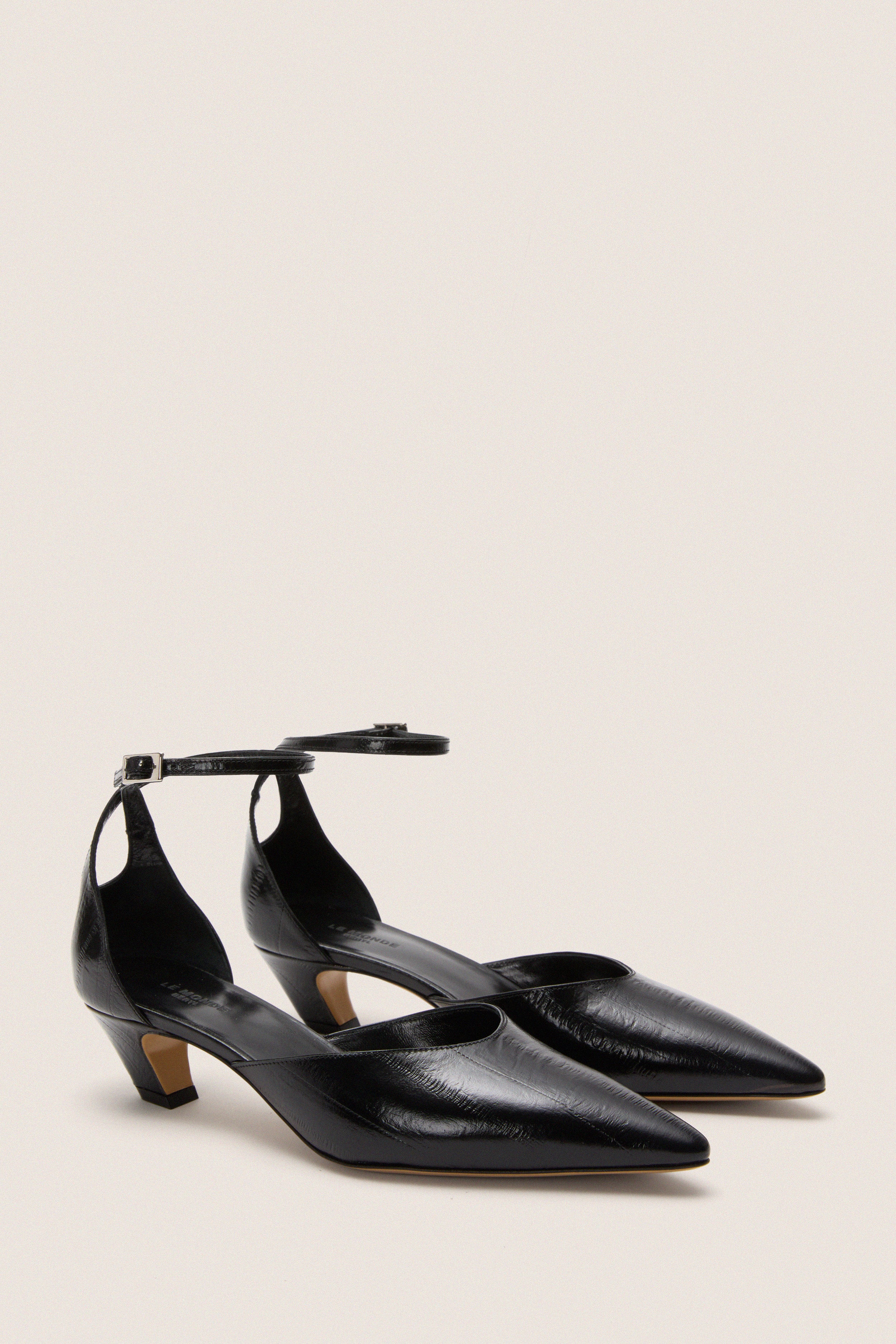 Black Victoria Kitten Heels