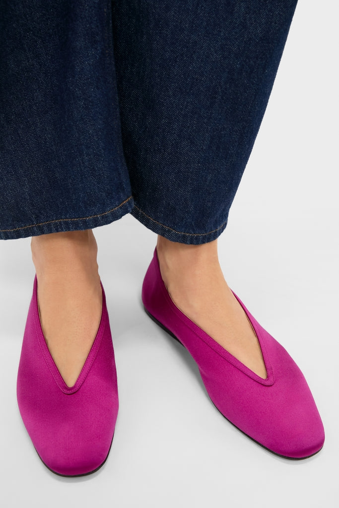 Magenta Satin Luna Slippers