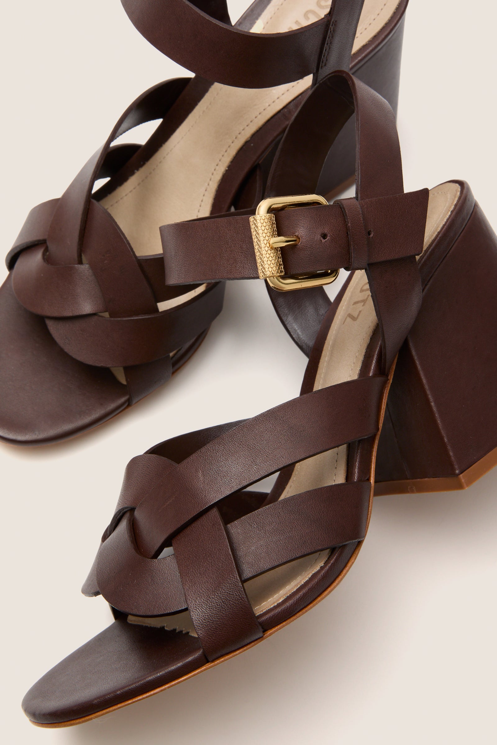 Chestnut Brown Renata Block Heels