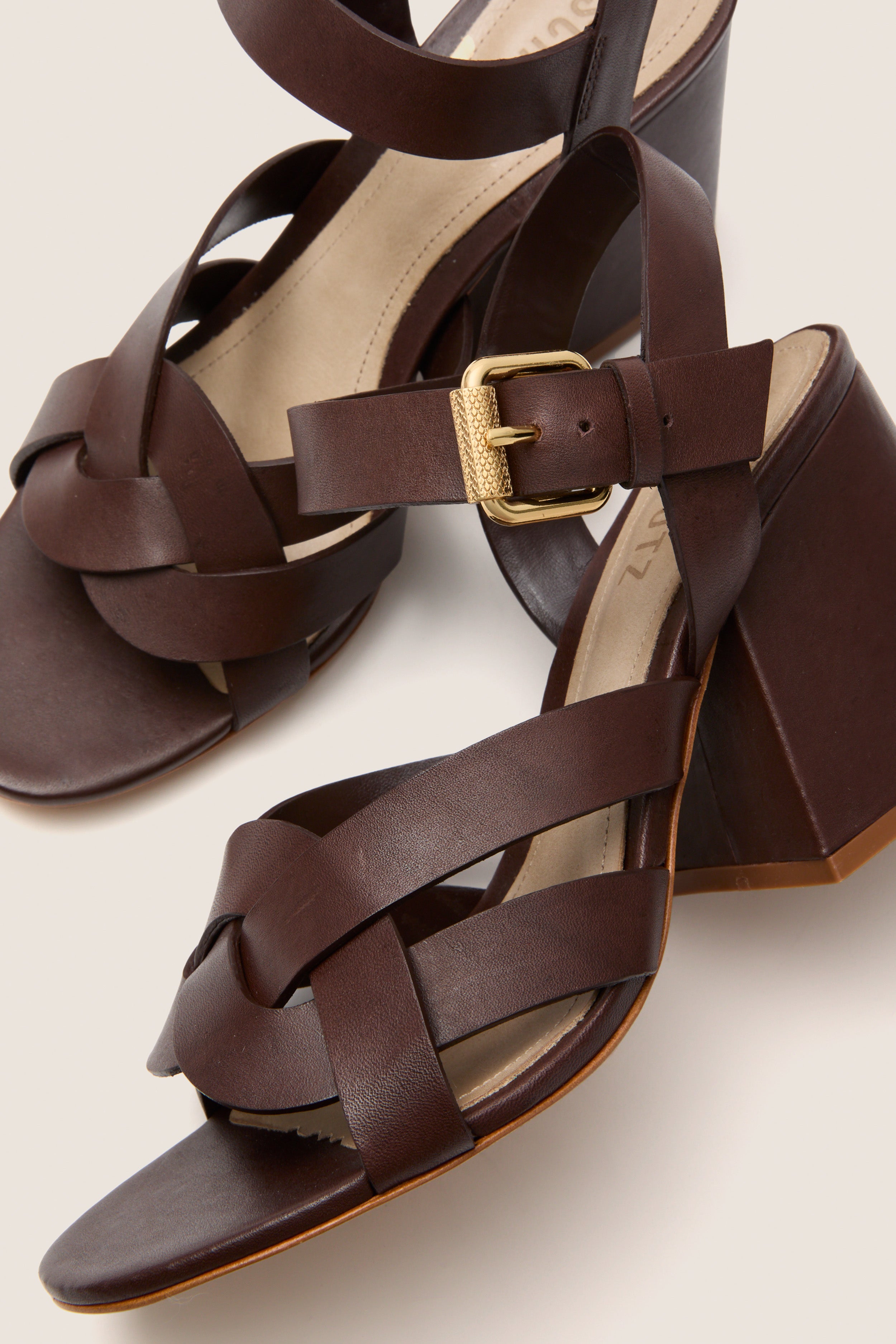 Chestnut Brown Renata Block Heels