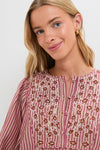 Red Lurex Stripe Hand Beaded Sydney Blouse