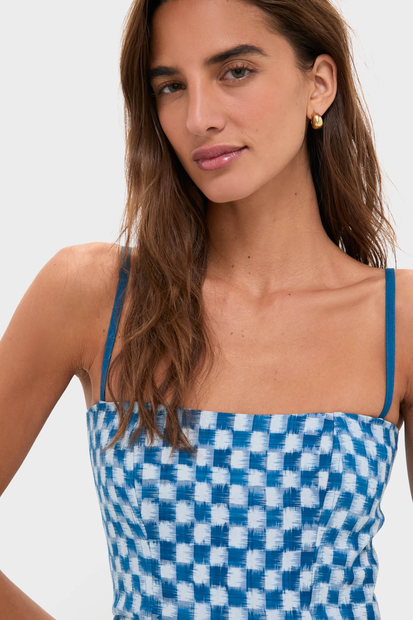 Blue Checkmate Dress | De Castro