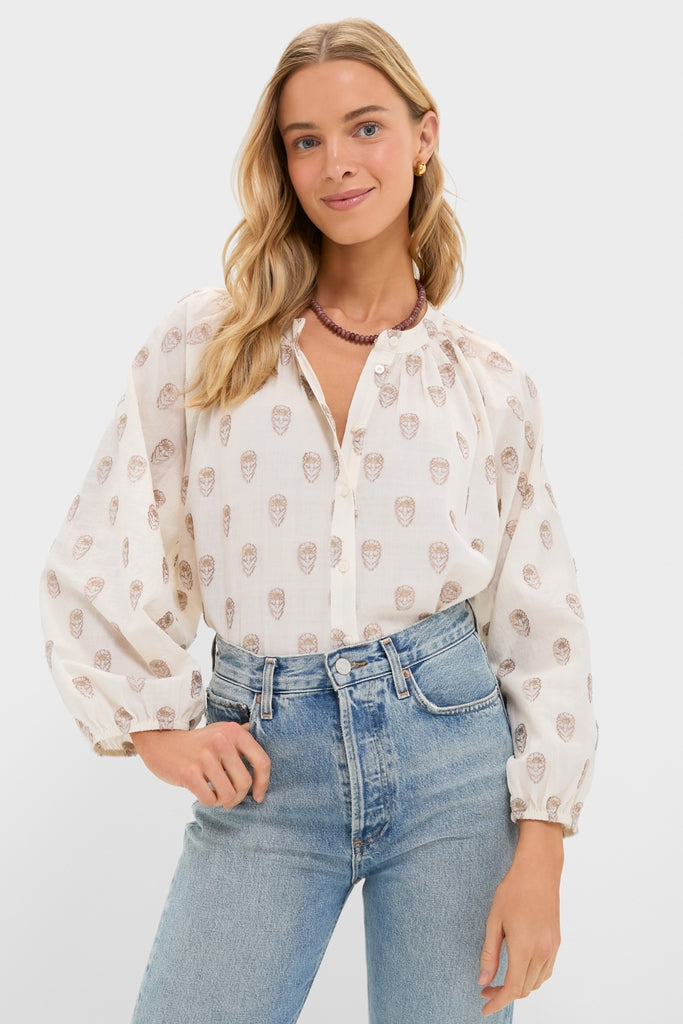 Orchid Echo Cotton Jacquard Sawyer Blouse