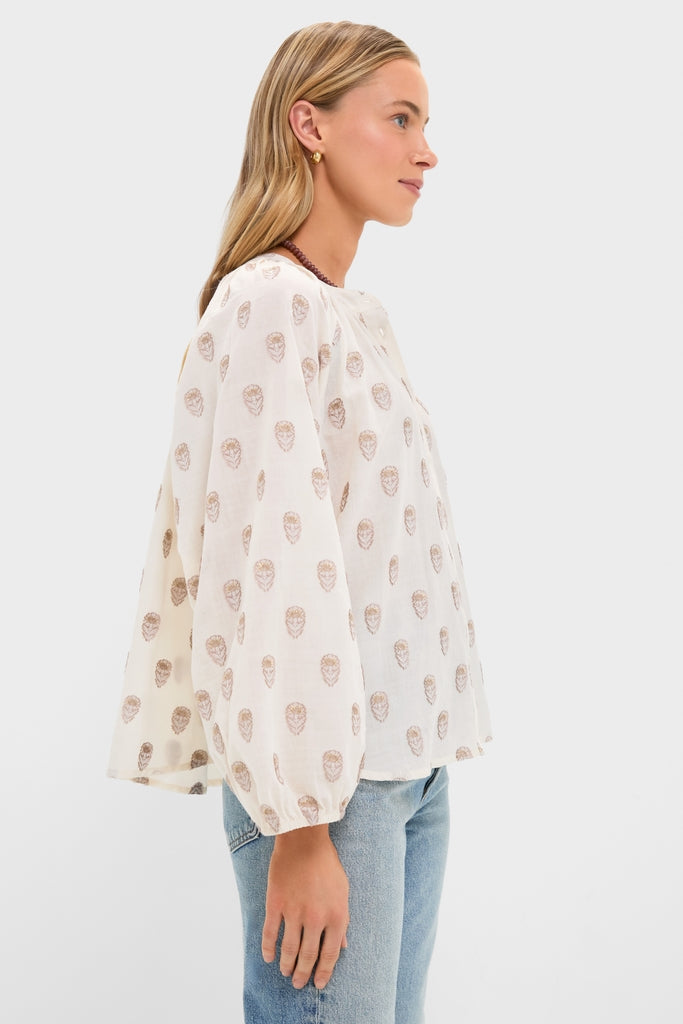 Orchid Echo Cotton Jacquard Sawyer Blouse