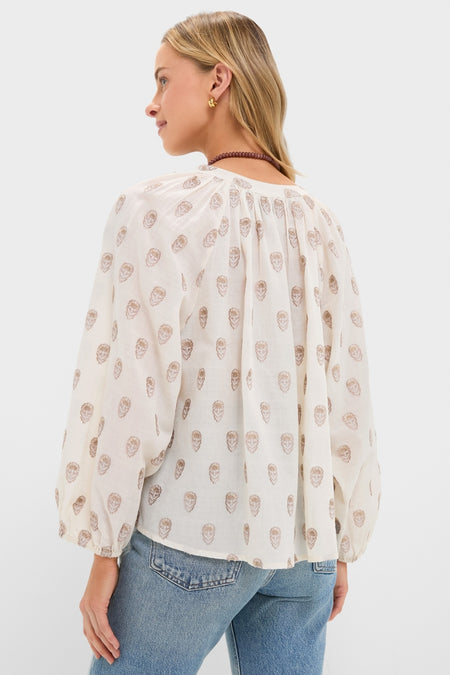 Orchid Echo Cotton Jacquard Sawyer Blouse